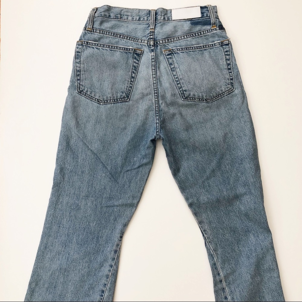 Re/done Originals High Rise Ankle Crop Flare Jeans - Picture 5 of 7